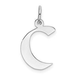 Sterling Silver Karlie Collection Artisan Block Initial Charm Letter C